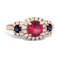 Ruby Regal Halo 14K Rose Gold ring R5350