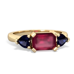 Ruby Three Stone 14K Yellow Gold ring R5235