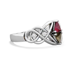 Ruby Keepsake Celtic Knot 14K White Gold ring R5300