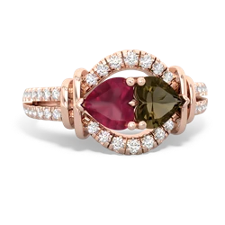 Ruby Art-Deco Keepsake 14K Rose Gold ring R5630