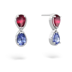 Ruby Infinity 14K White Gold earrings E5050