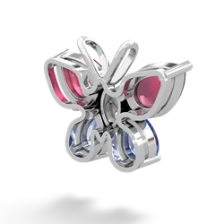 Ruby Butterfly 14K White Gold pendant P2215