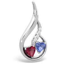 Ruby Keepsake Curves 14K White Gold pendant P5450