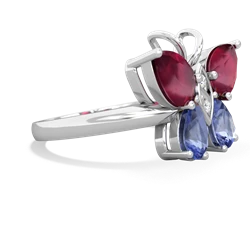 Ruby Butterfly 14K White Gold ring R2215