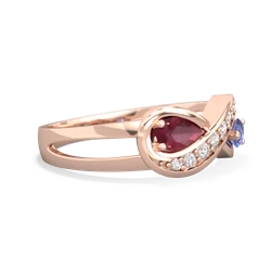 Ruby Diamond Infinity 14K Rose Gold ring R5390