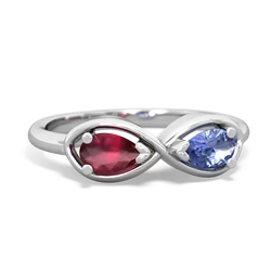 Ruby Infinity 14K White Gold ring R5050