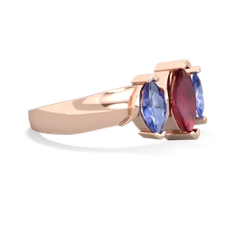 Ruby Three Peeks 14K Rose Gold ring R2433