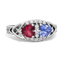 Ruby Sparkling Celtic Knot 14K White Gold ring R2645