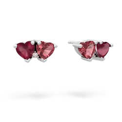 Ruby Sweethearts 14K White Gold earrings E5260