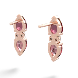 Ruby Bowtie Drop 14K Rose Gold earrings E0865