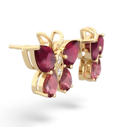 Ruby Butterfly 14K Yellow Gold earrings E2215