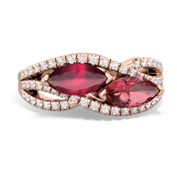 Ruby Diamond Rivers 14K Rose Gold ring R3070