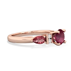 Ruby 6Mm Round Eternal Embrace Engagement 14K Rose Gold ring R2005