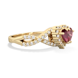 Ruby Diamond Twist 'One Heart' 14K Yellow Gold ring R2640HRT