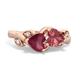 Ruby Floral Elegance 14K Rose Gold ring R5790