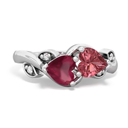 Ruby Floral Elegance 14K White Gold ring R5790