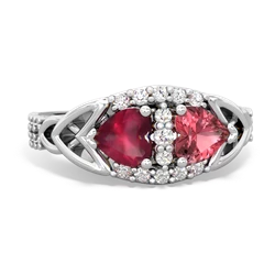 Ruby Sparkling Celtic Knot 14K White Gold ring R2645