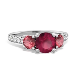 Ruby Pave Trellis 14K White Gold ring R5500