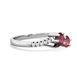 Ruby Infinity Pave Two Stone 14K White Gold ring R5285