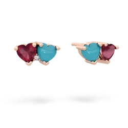 Ruby Sweethearts 14K Rose Gold earrings E5260