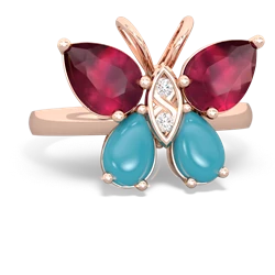 Ruby Butterfly 14K Rose Gold ring R2215