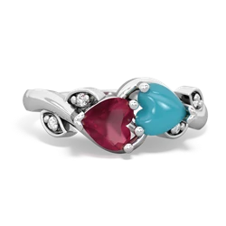 Ruby Floral Elegance 14K White Gold ring R5790