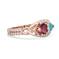 Ruby Sparkling Celtic Knot 14K Rose Gold ring R2645