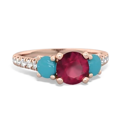 Ruby Pave Trellis 14K Rose Gold ring R5500