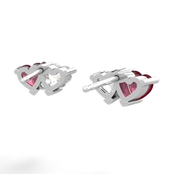 Ruby Sweethearts 14K White Gold earrings E5260