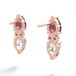 Ruby Bowtie Drop 14K Rose Gold earrings E0865
