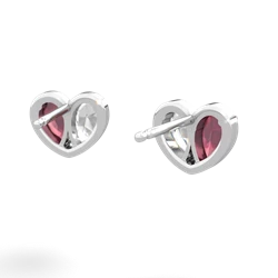 Ruby 'Our Heart' 14K White Gold earrings E5072