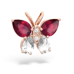 Ruby Butterfly 14K Rose Gold pendant P2215