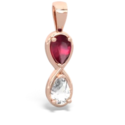 Ruby Infinity 14K Rose Gold pendant P5050