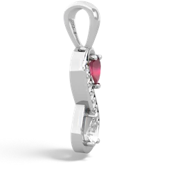 Ruby Diamond Infinity 14K White Gold pendant P5390