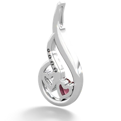 Ruby Keepsake Curves 14K White Gold pendant P5450