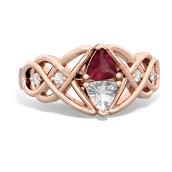 Ruby Keepsake Celtic Knot 14K Rose Gold ring R5300