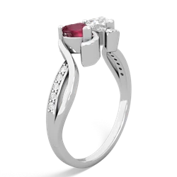 Ruby Side By Side 14K White Gold ring R3090