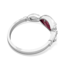 Ruby Milgrain Marquise 14K White Gold ring R5700