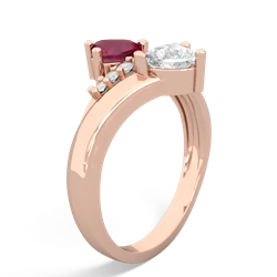 Ruby Heart To Heart 14K Rose Gold ring R2064