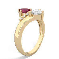 Ruby Heart To Heart 14K Yellow Gold ring R2064