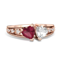 Ruby Heart To Heart 14K Rose Gold ring R3342