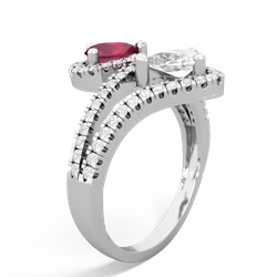 Ruby Diamond Dazzler 14K White Gold ring R3000