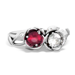 Ruby Rose Garden 14K White Gold ring R5510