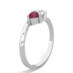 Ruby Sweethearts 14K White Gold ring R5260