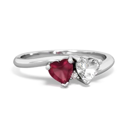 Ruby Sweethearts 14K White Gold ring R5260