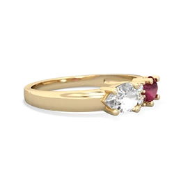 Ruby Pear Bowtie 14K Yellow Gold ring R0865