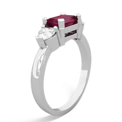 Ruby Three Stone 14K White Gold ring R5235