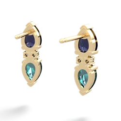 Sapphire Bowtie Drop 14K Yellow Gold earrings E0865