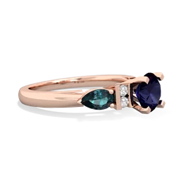 Sapphire 6Mm Round Eternal Embrace Engagement 14K Rose Gold ring R2005