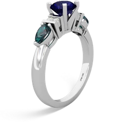 Sapphire 6Mm Round Eternal Embrace Engagement 14K White Gold ring R2005